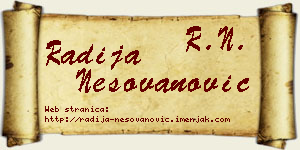 Radija Nešovanović vizit kartica